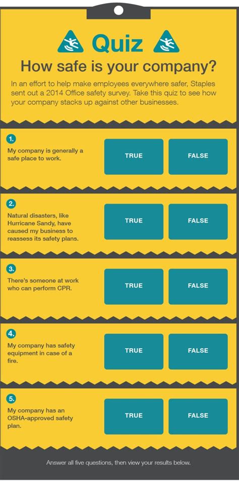 How Safe Is Your Company Safety Quiz 2014 06 10 14 12 03 Ehs Worksheets Library