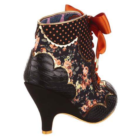 Dolly Mixture Black Floral Lace Up Boots Iconic By Irregular Choice