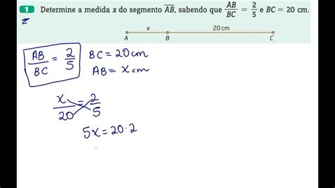 1 Determine A Medida De X Do Segmento AB Sabendo Que AB BC 2 5 E BC 20