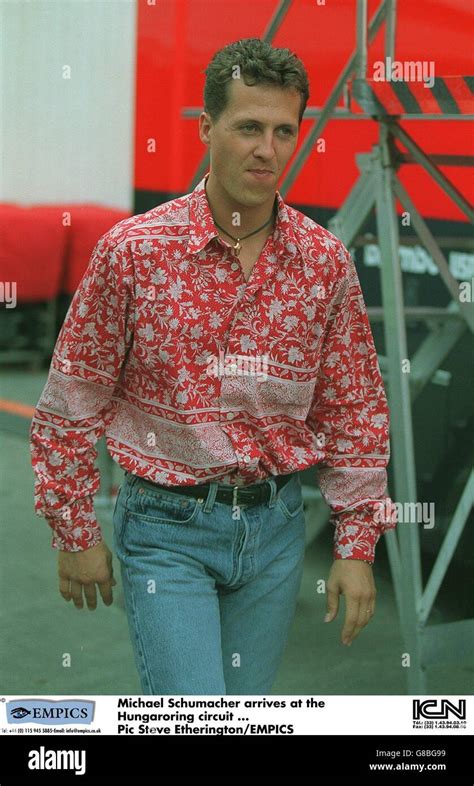 Michael Schumacher Arrives At The Hungaroring Circuit Stock Photo Alamy