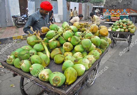 Indian Vendor Sell Coconuts On Roadside Editorial Stock Photo Stock