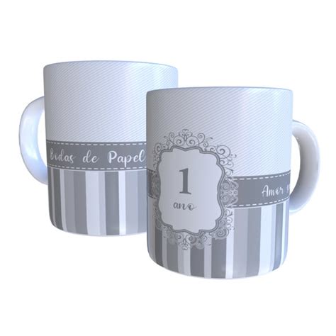 Caneca Porcelana Premium Bodas De Papel Elo7