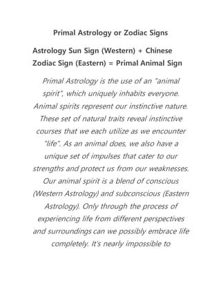 Primal astrology signs . | DOCX