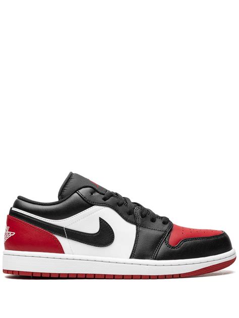 Jordan Air Jordan 1 Low Bred Toe Sneakers Black FARFETCH QA