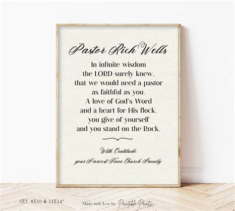 PASTOR Appreciation Thank You Gift Personalized Poem - Etsy