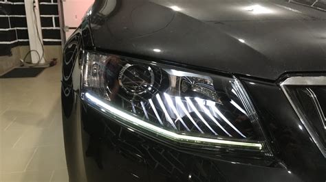 Skoda Octavia a7 дорестайлинг - ремонт реснички, замена линз диодные ...