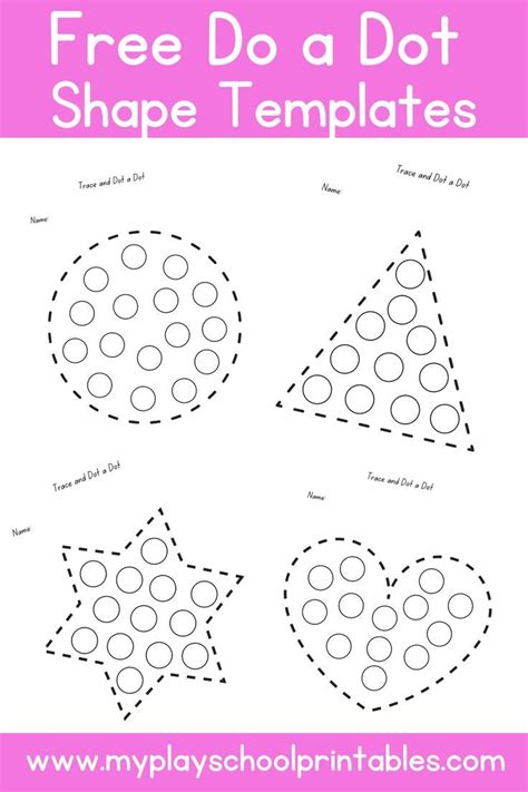 Free Do A Dot Shapes Marker Printables Do A Dot Dot Markers Printable Shapes