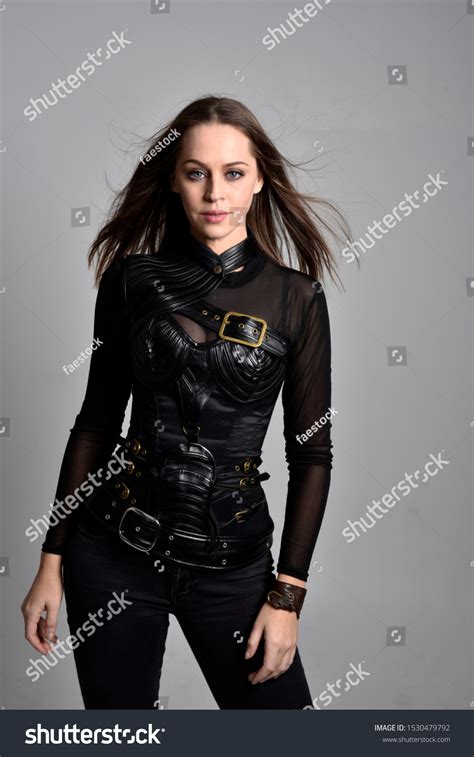 Portrait Pretty Brunette Woman Wearing Black Stock Photo 1530479792 Shutterstock