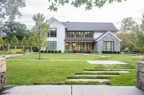 Modern Farmhouse New Construction Ext Front Elevation From Walkway