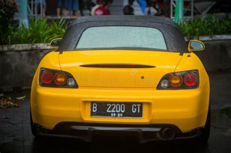 Modified Yellow Honda S2000 In The Parking Lot Editorial Stock Image