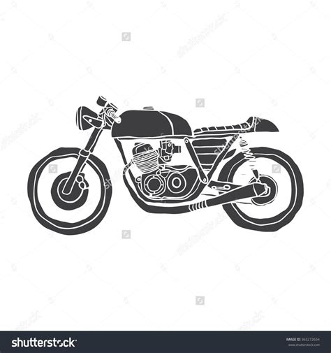 Cafe Racer Motorcycle Hand Drawn Motorcycle Tattoos Royal Enfield