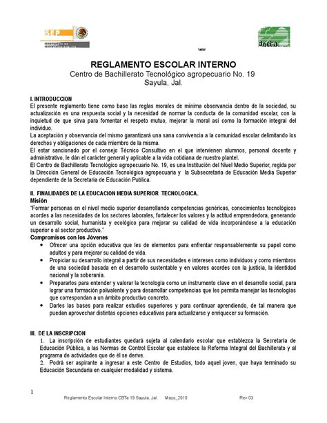 Que Es El Reglamento Interno Escolar Printable Online