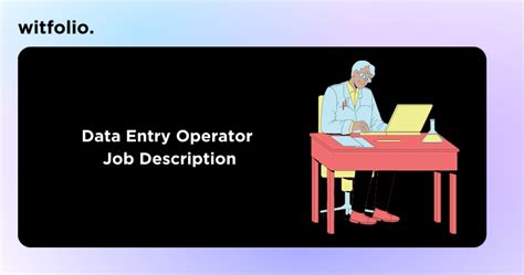 Job Description Of Data Entry Operator Duties In