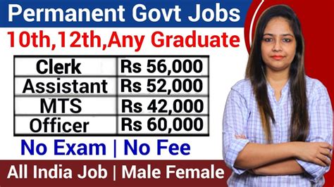 Permanent Govt Jobs For Th Th Graduate Direct Job Vacancies No