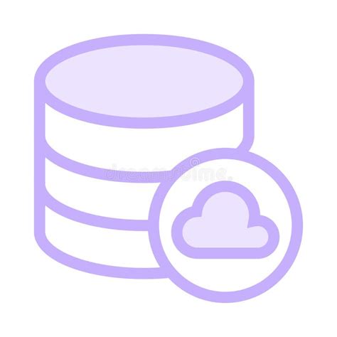 Cloud Database Glyphs Double Color Icon Stock Illustration