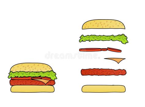 Hamburguesa ilustración del vector. Ilustración de comida - 49745928