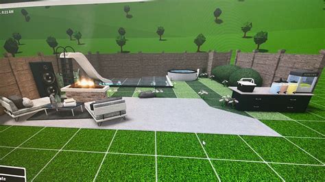 my bloxburg backyard💕🪬 | Modern backyard, Big backyard, Backyard design