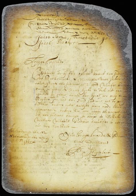 Document Letter From Director Stuyvesant To The Magistrates Of