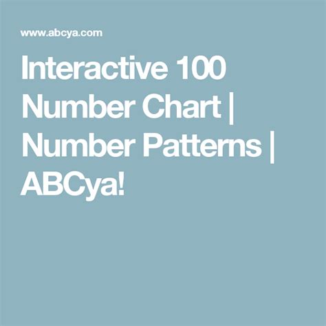 Interactive 100 Number Chart | Number Patterns | ABCya! 100 Number ...