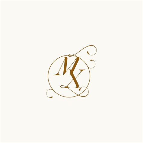 Mx Wedding Monogram Initial In Perfect Details Vector Art At