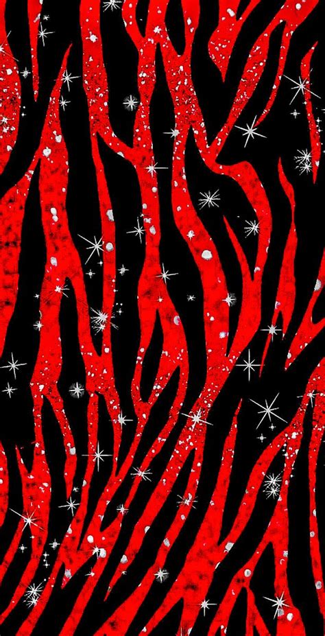 Red And Black Zebra Print Wallpaper