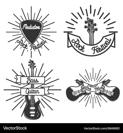 Set Of Vintage Rock Emblems Royalty Free Vector Image