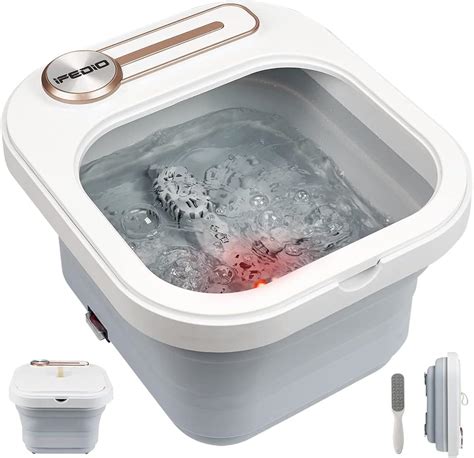 Ifedio Collapsible Foot Spa Bath With Heat And Bubble Massage Jets