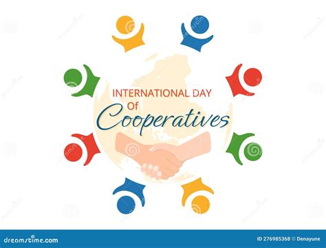 International Day Of Cooperatives Vector Illustration With Hand Earth