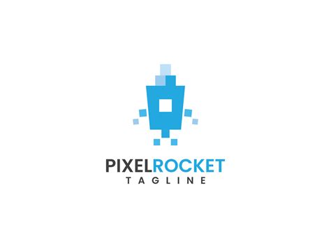 pixel rocket logo template, rocket and pixel concept 7048753 Vector Art ...