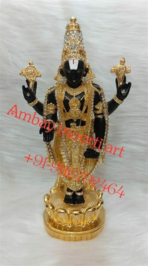 Hindu Inch Black Marble Tirupati Balaji Statue For Temple At Rs