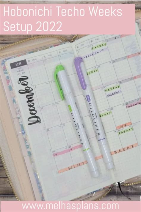 Hobonichi Techo Weeks Setup Hobonichi Hobonichi Planner Planner Setup