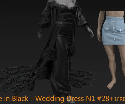 Artstation The Bride In Black Wedding Dress N1 281freeproduct Marvelousdesignerclo