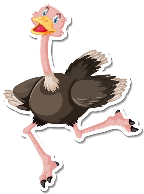 Ostrich cartoon character sticker 3697757 Vector Art at Vecteezy