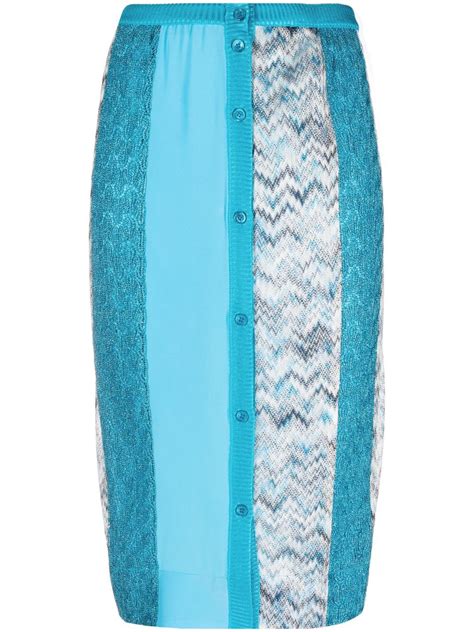 Missoni Panelled Midi Pencil Skirt Editorialist