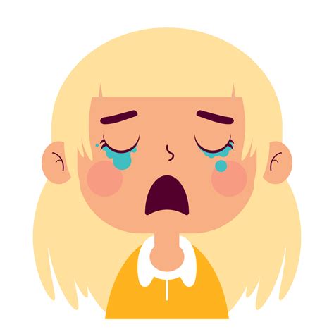 Cartoon Sad Girl Crying