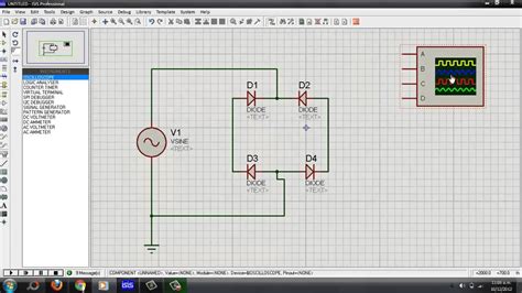 Rectificador De Onda Completa Proteus Youtube