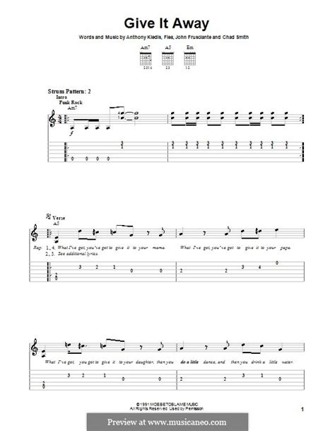 Give It Away Red Hot Chili Peppers By Flea A Kiedis C Smith J Frusciante On MusicaNeo