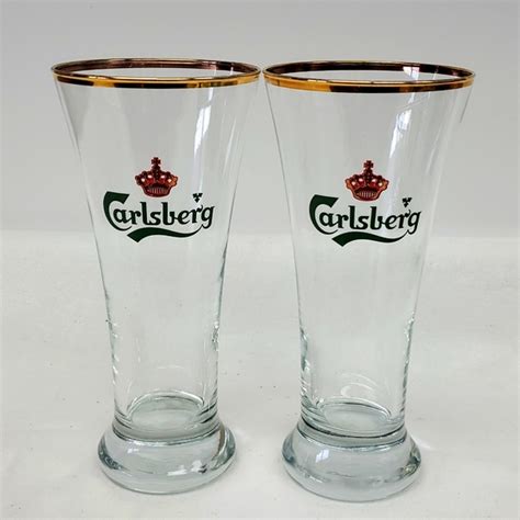 Carlsberg Dining Vintage Carlsberg Crown Logo Pilsner Glasses