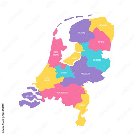netherlands political map  administrative divisions provinces