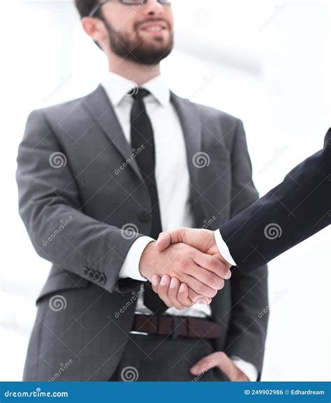 Bussines Hand Shaking Will Show Succesful Cooperation Stock Photo