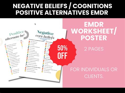 Core Negative Cognitions Beliefs List Positive Alternatives EMDR