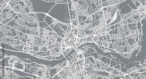 Urban vector city map of Newcastle, England Stock Vector | Adobe Stock