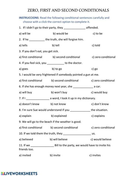 Zero And First Conditional Exercises Elementary First Condit