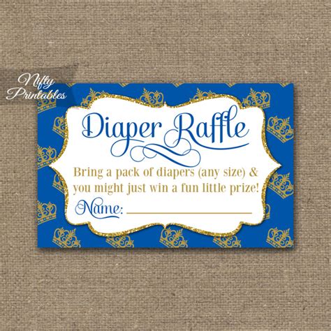 Diaper Raffle Baby Shower Royal Baby Shower Nifty Printables