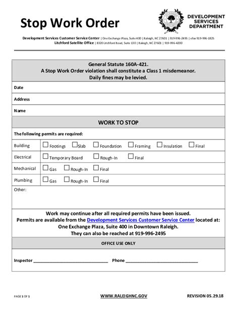 Stop Work Order Form Fill Out And Sign Printable Pdf Template