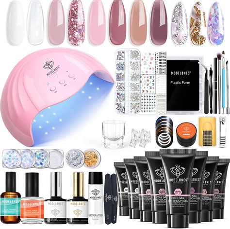 Modelones Kit Ongle Gel Uv Complet Couleurs Ml Polygel Extension