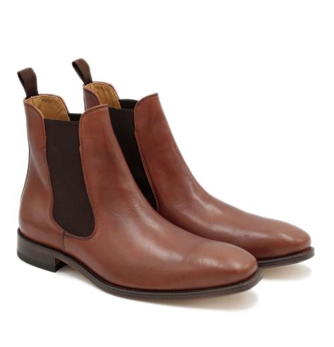 Chelsea boots homme cuir marron cognac fabriqué main | JULES & JENN