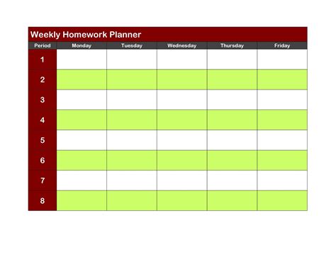 37 Printable Homework Planners Only The Best Templatelab