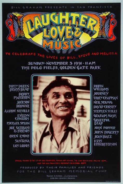 Bill Graham Vintage Concert Poster From Golden Gate Park Nov 3 1991