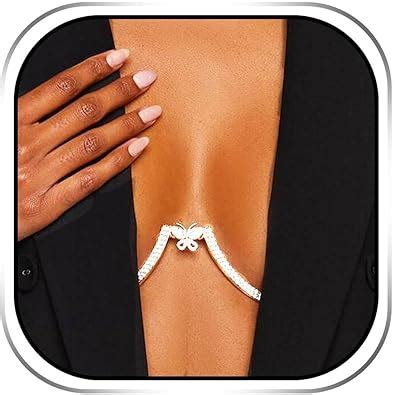 Amazon Jeweky Rhinestone Body Chain Gold Chest Bracket Chains Bra Body Jewelry Bikini